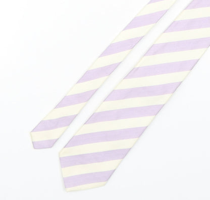 Marks and Spencer Mens Multicoloured Striped Silk Pointed Tie One Size