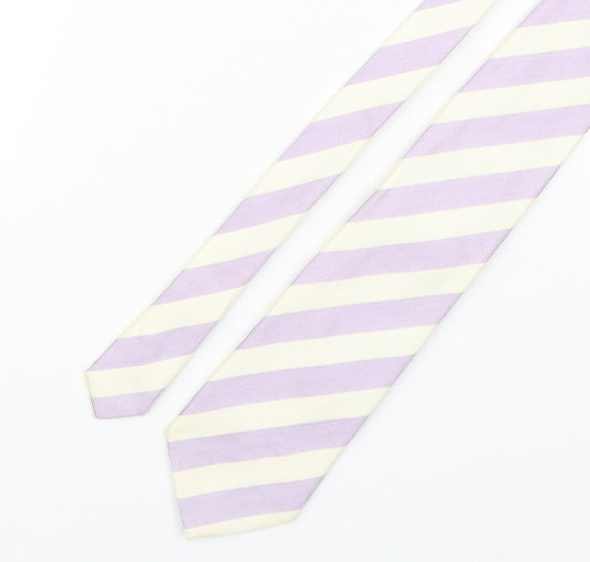 Marks and Spencer Mens Multicoloured Striped Silk Pointed Tie One Size