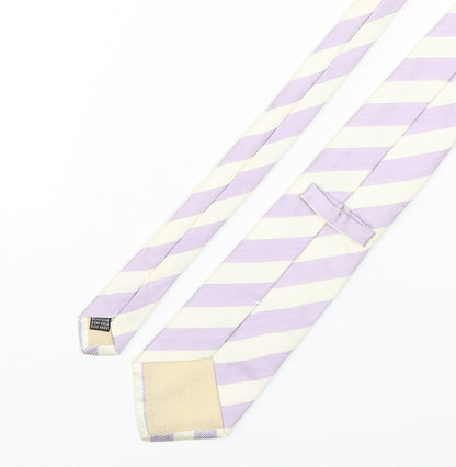 Marks and Spencer Mens Multicoloured Striped Silk Pointed Tie One Size
