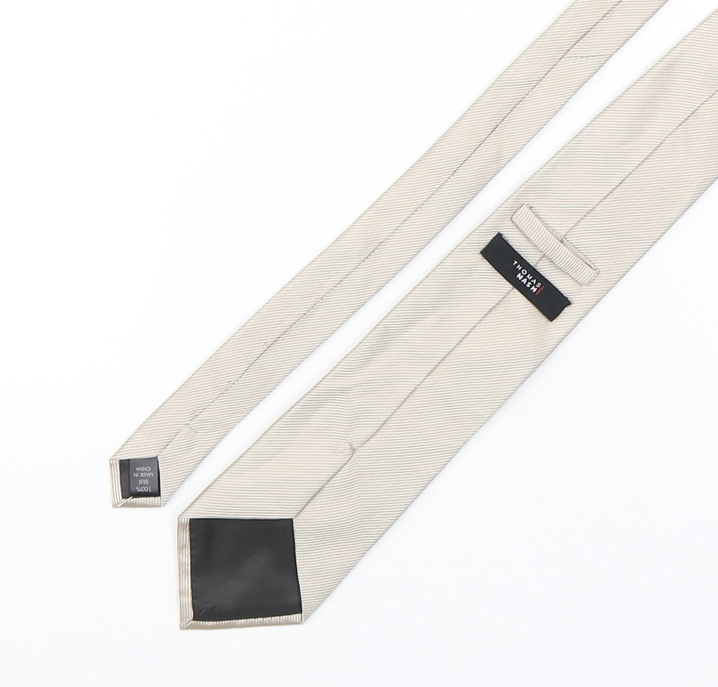 Thomas Nash Mens Beige  Silk Pointed Tie One Size