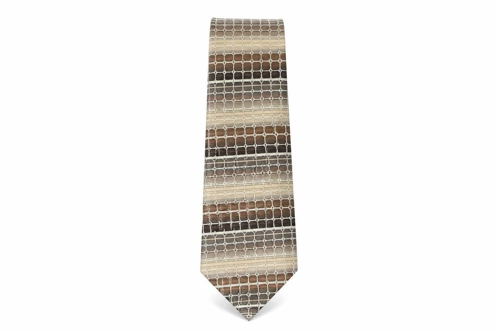 Front view of Michael George men’s multicoloured striped polyester pointed tie one size