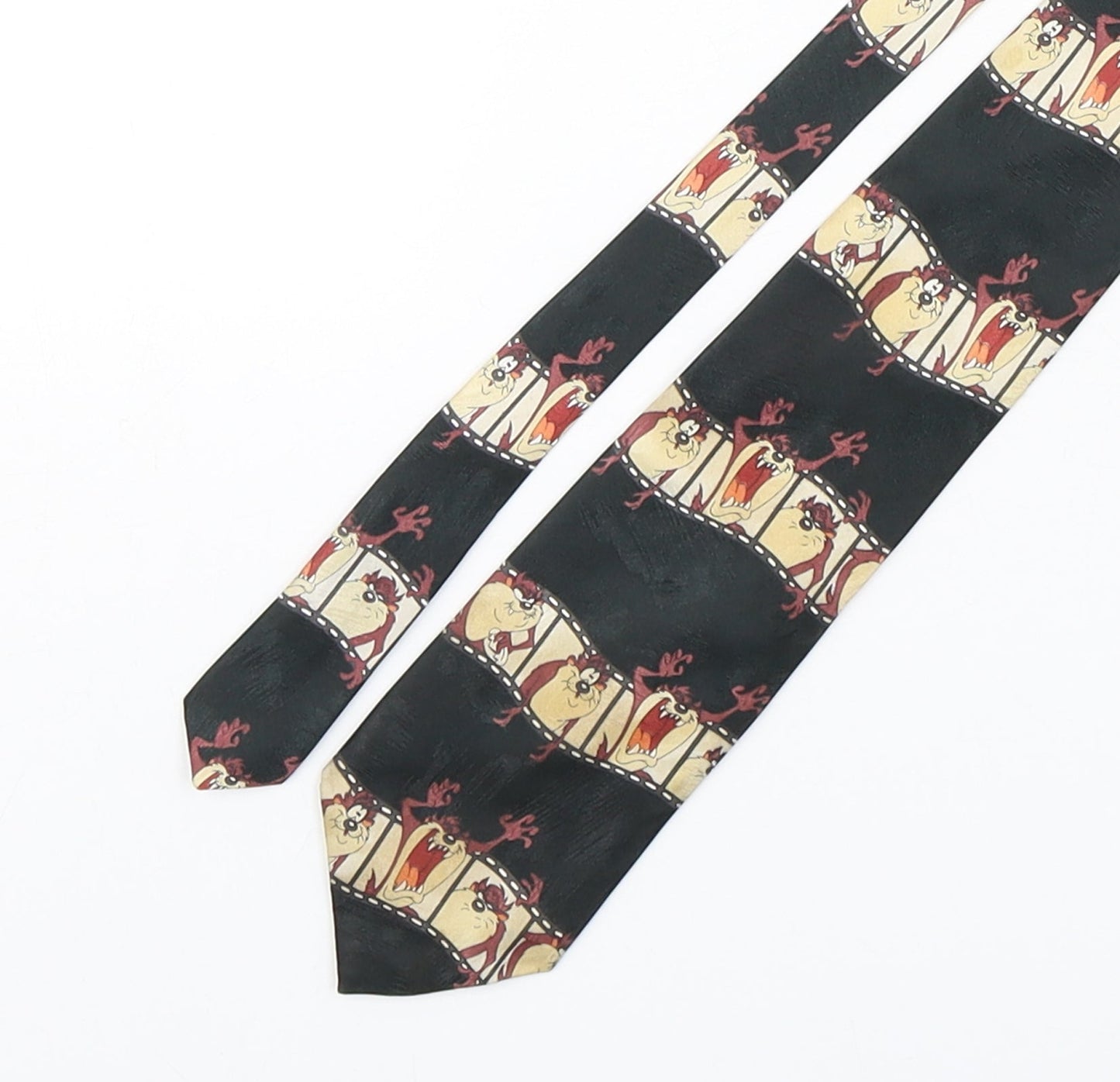 Marks and Spencer Mens Multicoloured Geometric Silk Pointed Tie One Size - Tasmanian Devil