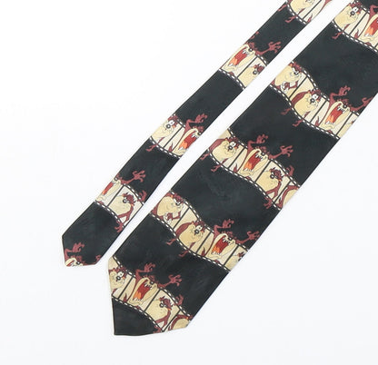 Marks and Spencer Mens Multicoloured Geometric Silk Pointed Tie One Size - Tasmanian Devil