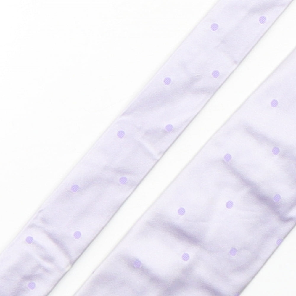 PINK Mens Purple Polka Dot Silk Pointed Tie One Size