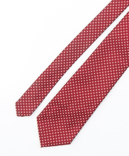 Marks and Spencer Mens Pink Polka Dot Polyester Pointed Tie One Size