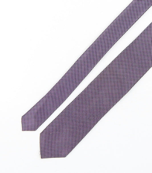 Tie Rack  Mens Purple Plaids & Checks Polyester Pointed Tie One Size