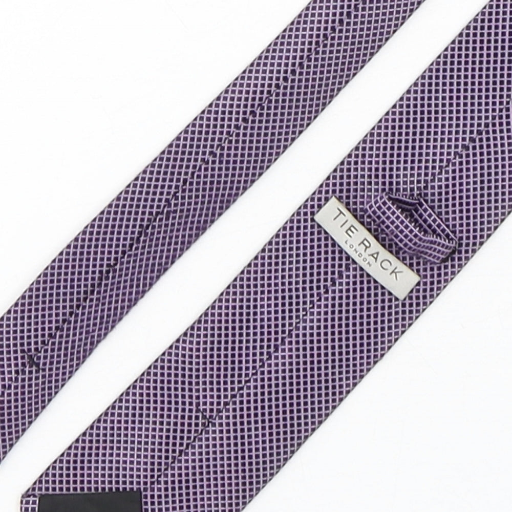 Tie Rack  Mens Purple Plaids & Checks Polyester Pointed Tie One Size
