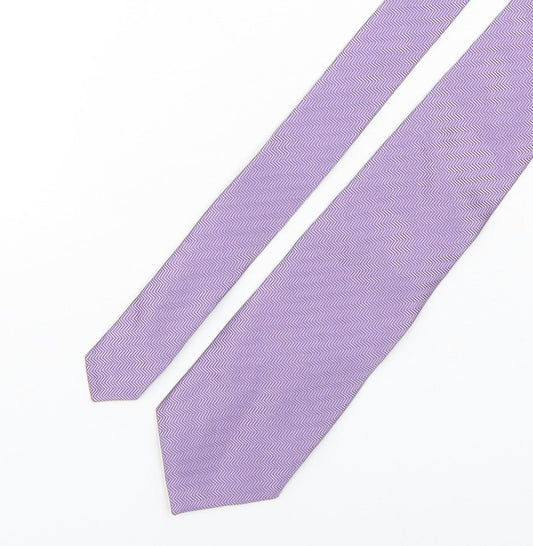NEXT Mens Purple Geometric Silk Pointed Tie One Size