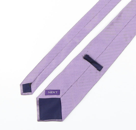 NEXT Mens Purple Geometric Silk Pointed Tie One Size