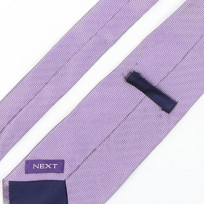 NEXT Mens Purple Geometric Silk Pointed Tie One Size