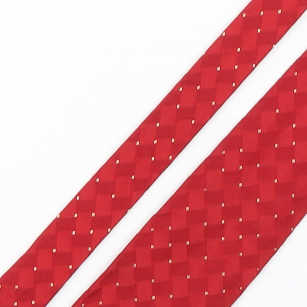 Marks and Spencer Mens Red Plaids & Checks Silk Pointed Tie One Size