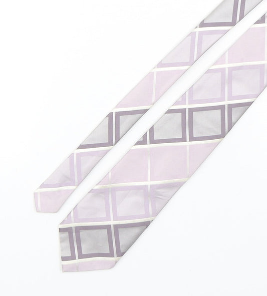 NEXT Mens Multicoloured Plaids & Checks Silk Pointed Tie One Size