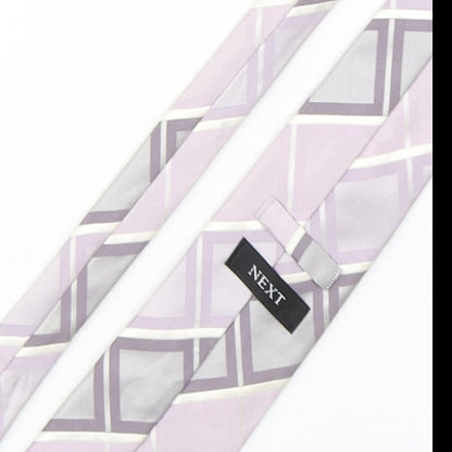 NEXT Mens Multicoloured Plaids & Checks Silk Pointed Tie One Size