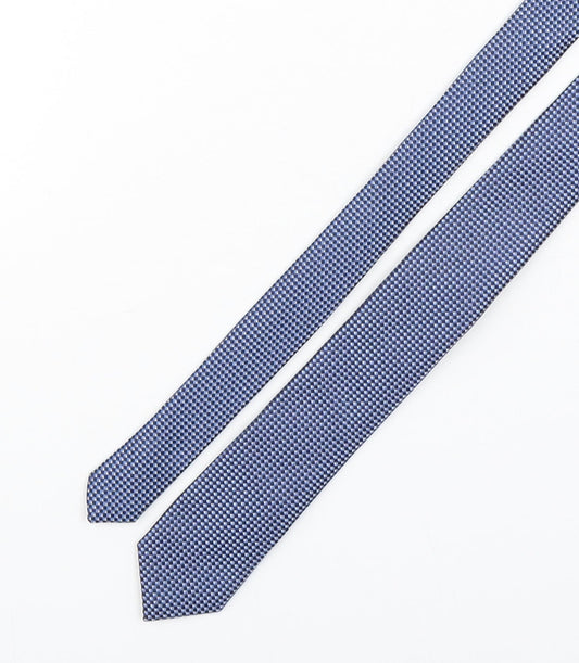 NEXT Mens Blue Plaids & Checks Polyester Pointed Tie One Size