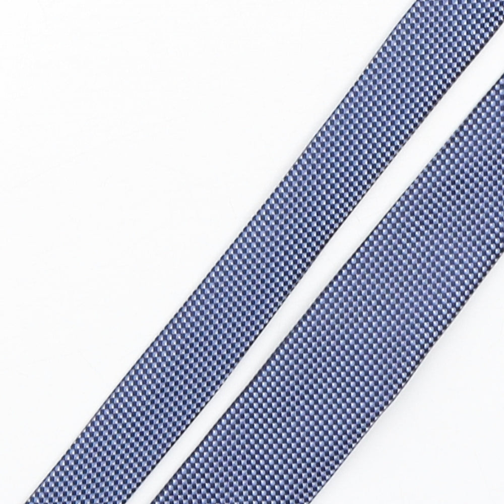NEXT Mens Blue Plaids & Checks Polyester Pointed Tie One Size
