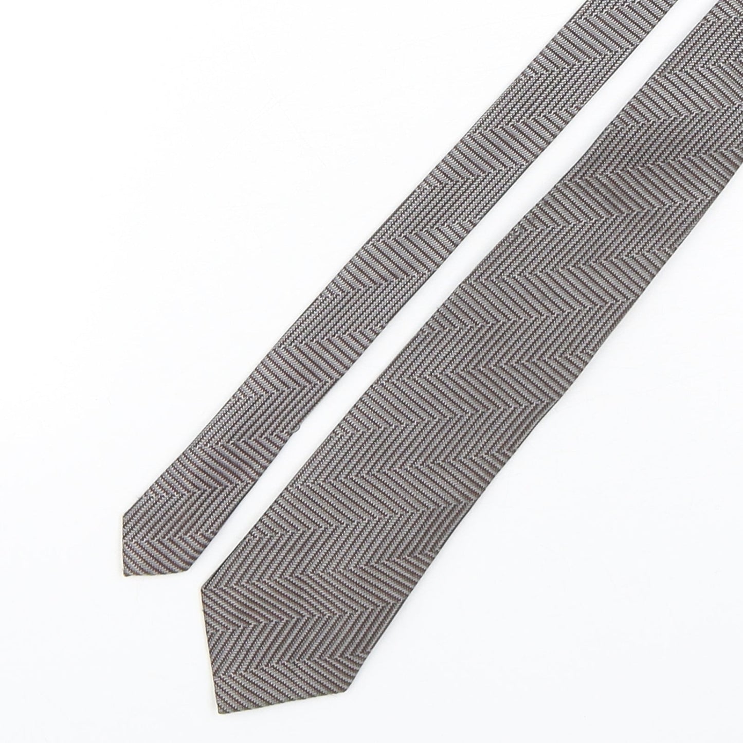 Marks and Spencer Mens Bronze Striped Silk Pointed Tie One Size