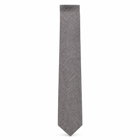 Front view of Marks & Spencer men’s bronze striped silk pointed tie one size