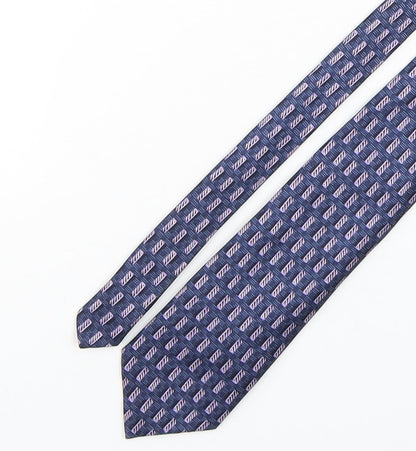 Mens StMichael Purple Geometric  Pointed Tie