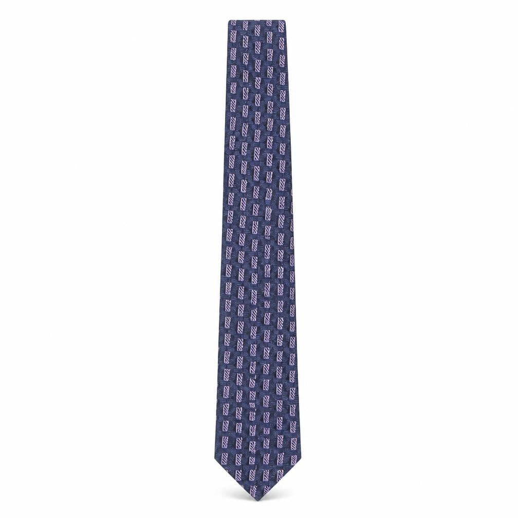 Mens StMichael Purple Geometric  Pointed Tie