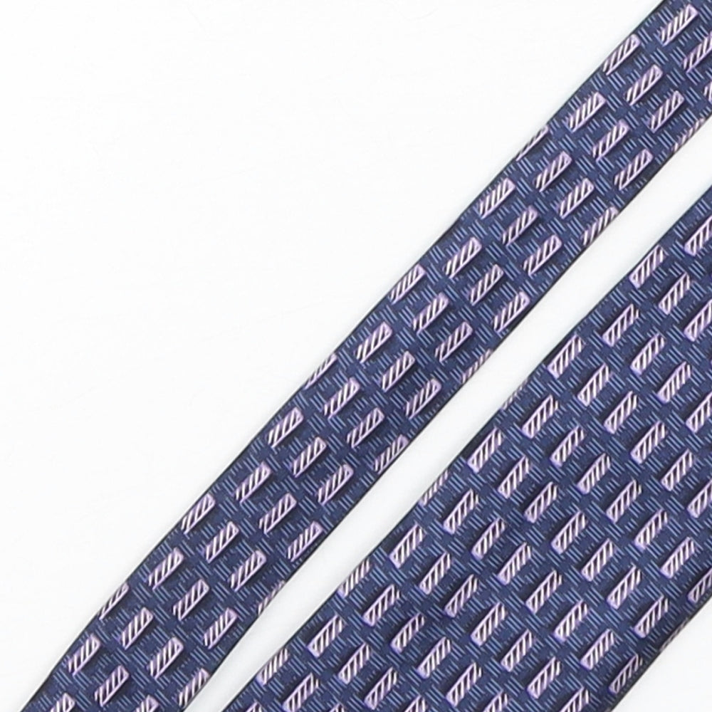 Mens StMichael Purple Geometric  Pointed Tie