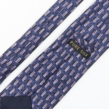 Mens StMichael Purple Geometric  Pointed Tie