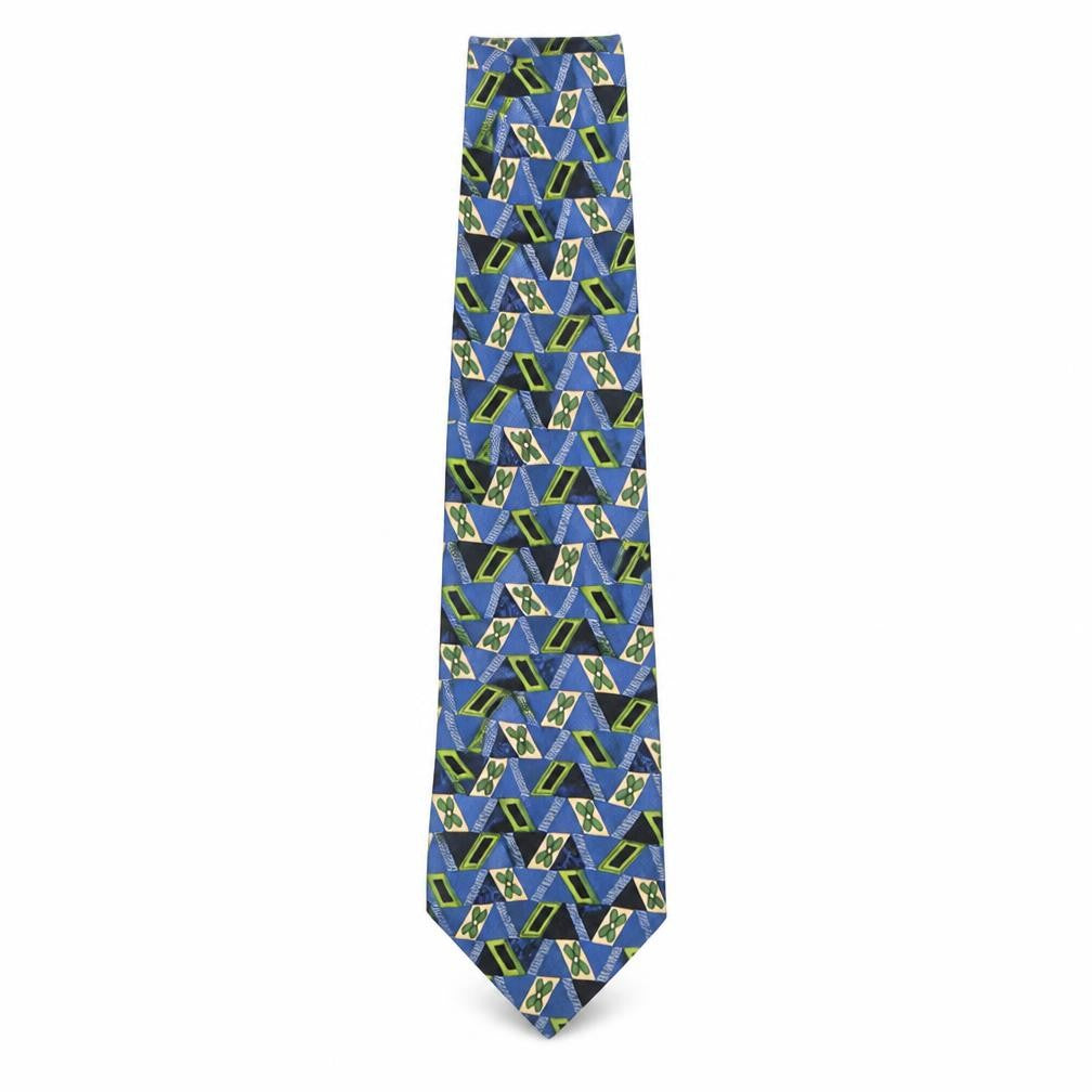Mens James Barry Multicoloured Geometric  Pointed Tie