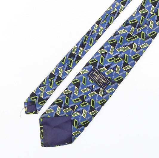 James Barry Mens Multicoloured Geometric Silk Pointed Tie One Size
