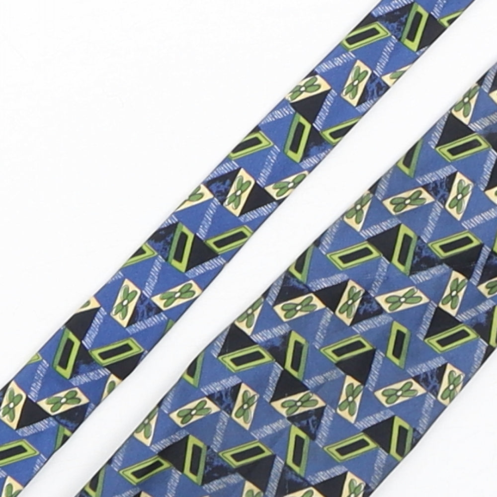 James Barry Mens Multicoloured Geometric Silk Pointed Tie One Size