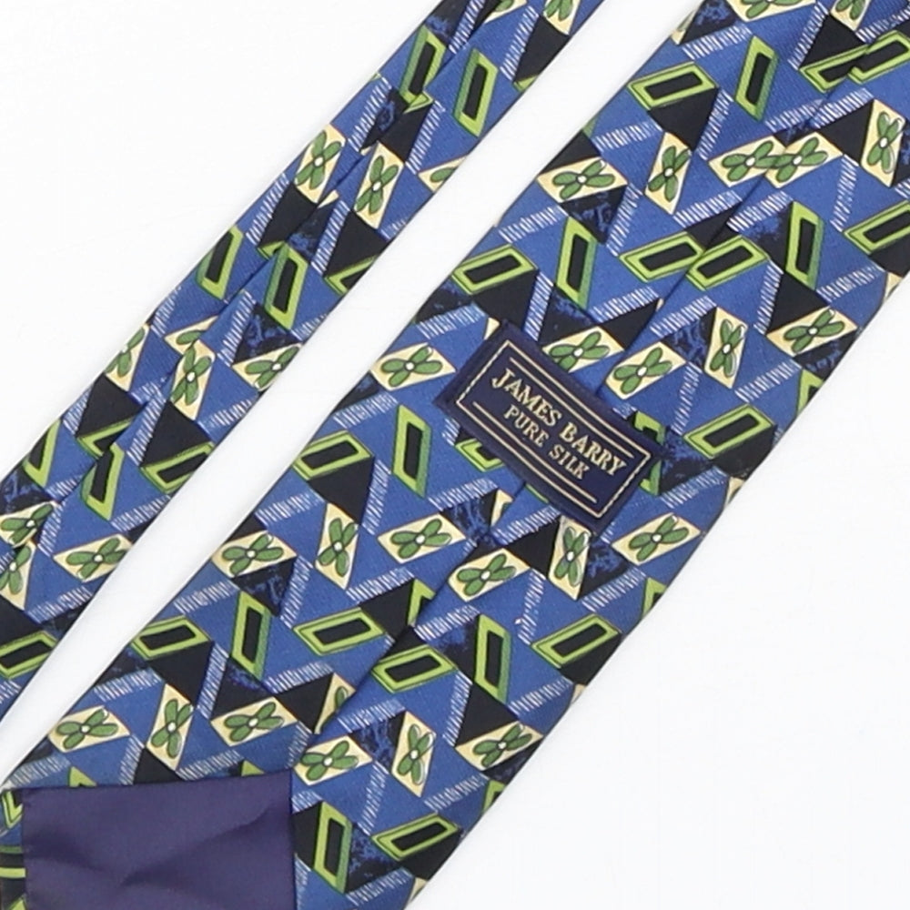James Barry Mens Multicoloured Geometric Silk Pointed Tie One Size