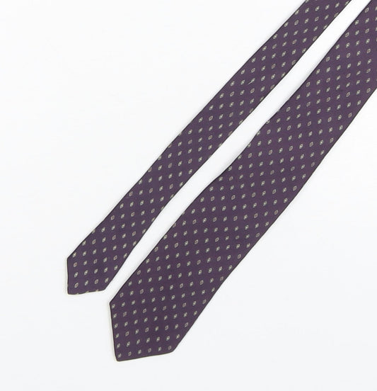 Hornes Mens Purple Geometric Polyester Pointed Tie One Size