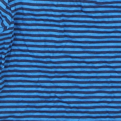 Dunnes Boys Blue Striped Cotton Basic T-Shirt Size 3-6 Months Crew Neck Pullover