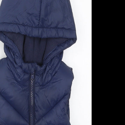 Matalan Boys Blue   Gilet Coat Size 12-18 Months   Zip - Hood Spikes
