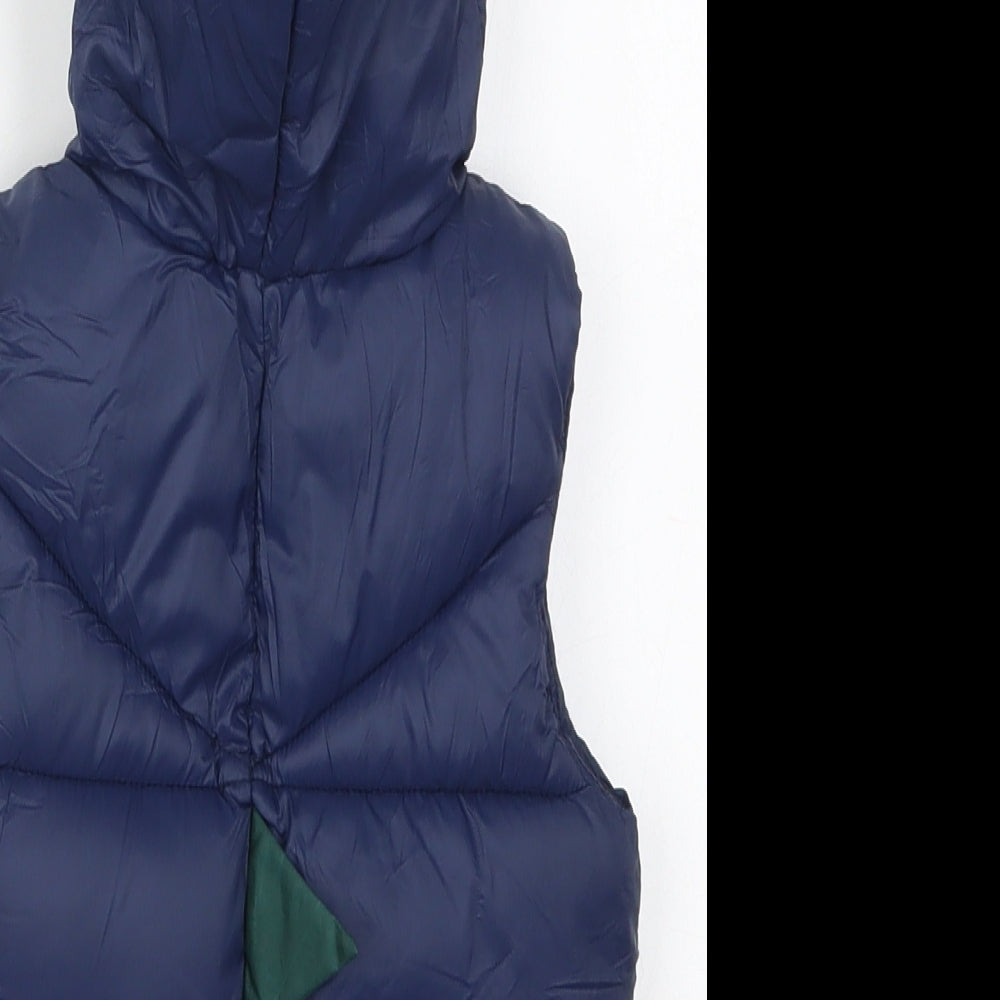 Matalan Boys Blue   Gilet Coat Size 12-18 Months   Zip - Hood Spikes