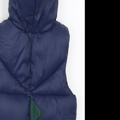 Matalan Boys Blue   Gilet Coat Size 12-18 Months   Zip - Hood Spikes