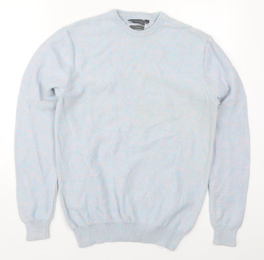 Cedar Wood State Mens Blue Crew Neck  Cotton Pullover Jumper Size S