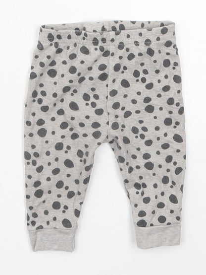 Geprge Girls Grey Animal Print Cotton Capri Leggings Size 3-6 Months