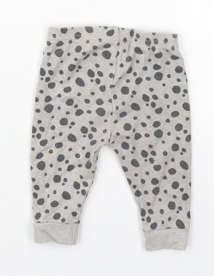 Geprge Girls Grey Animal Print Cotton Capri Leggings Size 3-6 Months