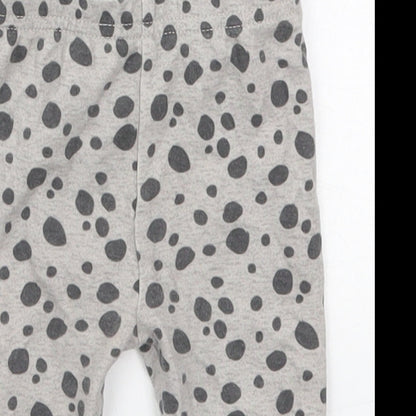 Geprge Girls Grey Animal Print Cotton Capri Leggings Size 3-6 Months