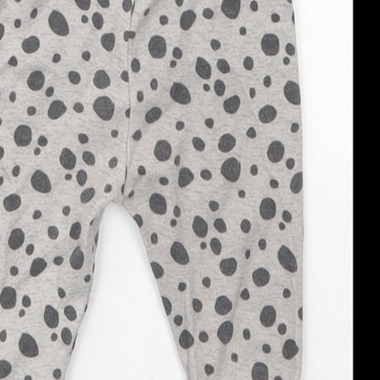 Geprge Girls Grey Animal Print Cotton Capri Leggings Size 3-6 Months