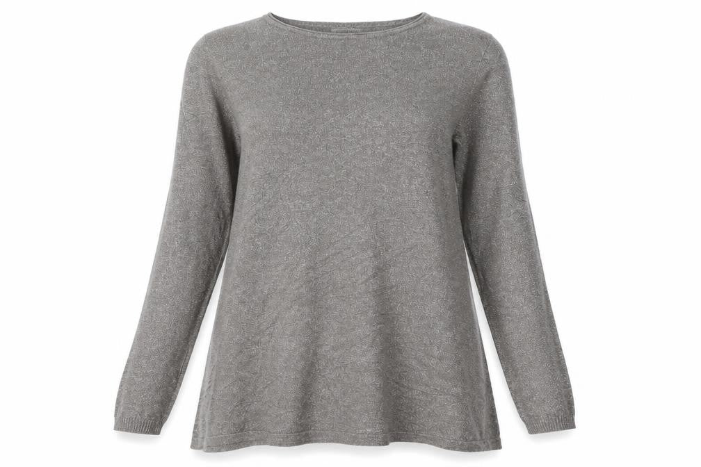 Front view of M&V women’s brown crew neck nylon jumper, size L