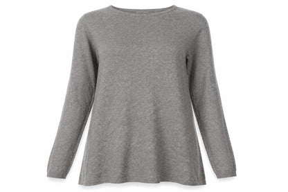 Front view of M&V women’s brown crew neck nylon jumper, size L