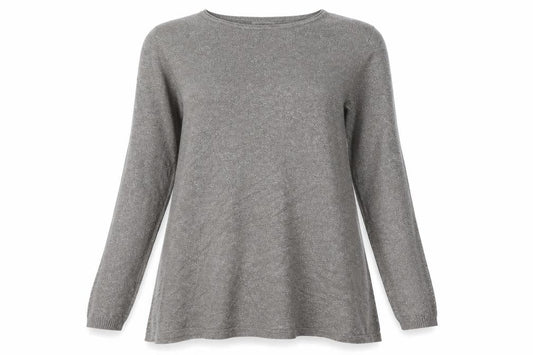 Front view of M&V women’s brown crew neck nylon jumper, size L