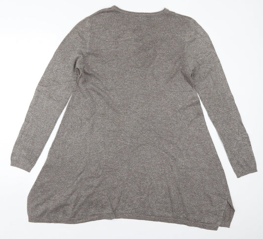 Womens UK Size L M&V Brown Pullover Jumper