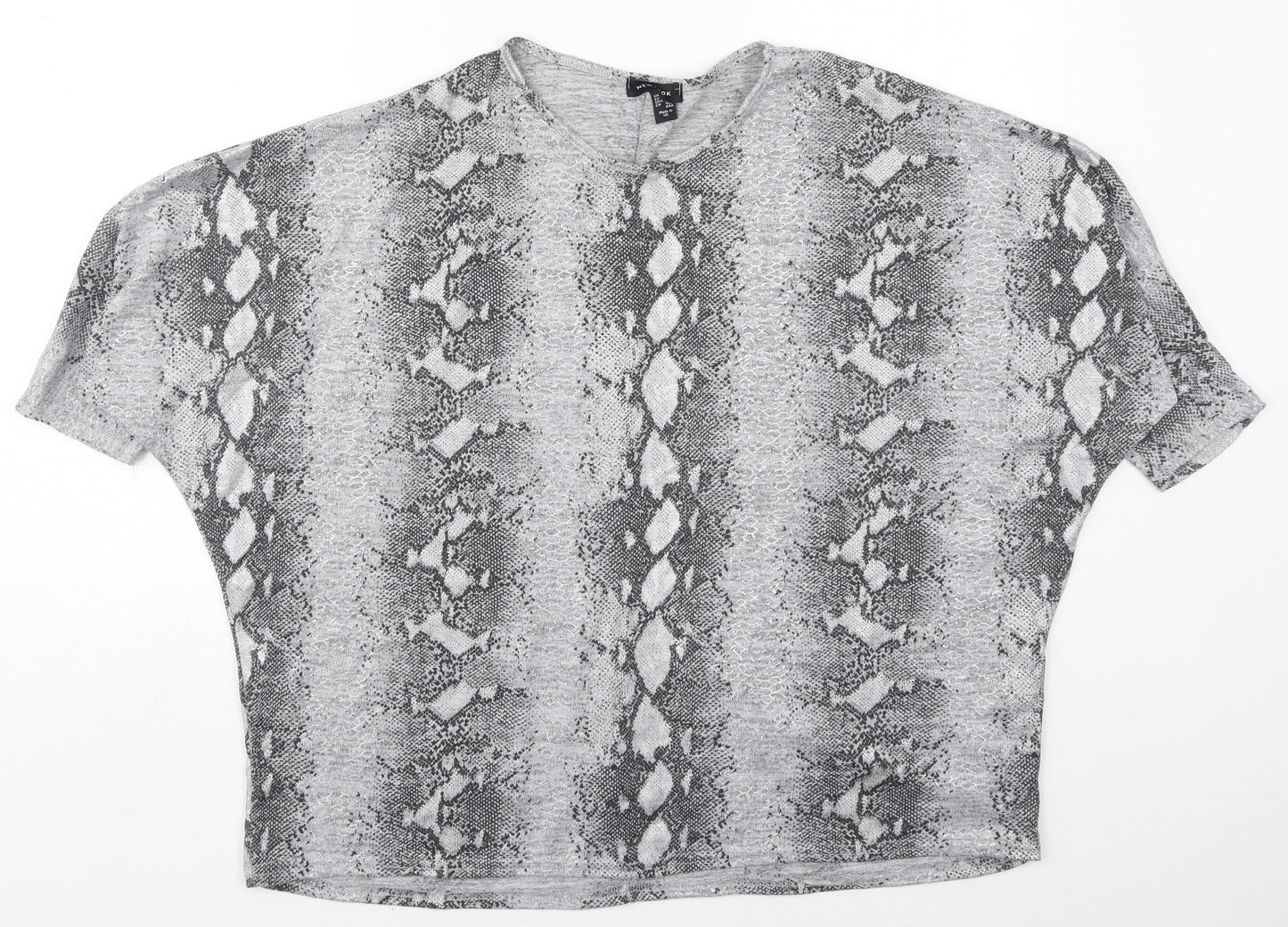 Womens UK Size M New Look Grey Basic T-Shirt
