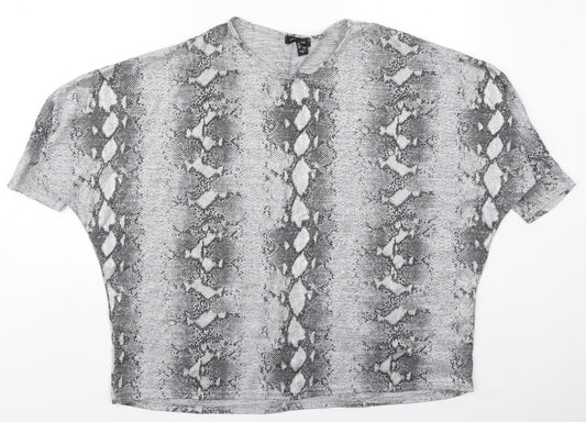 Womens UK Size M New Look Grey Basic T-Shirt