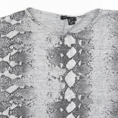 Womens UK Size M New Look Grey Basic T-Shirt
