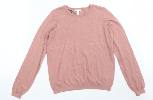 Womens UK Size L H&M Pink Pullover Jumper