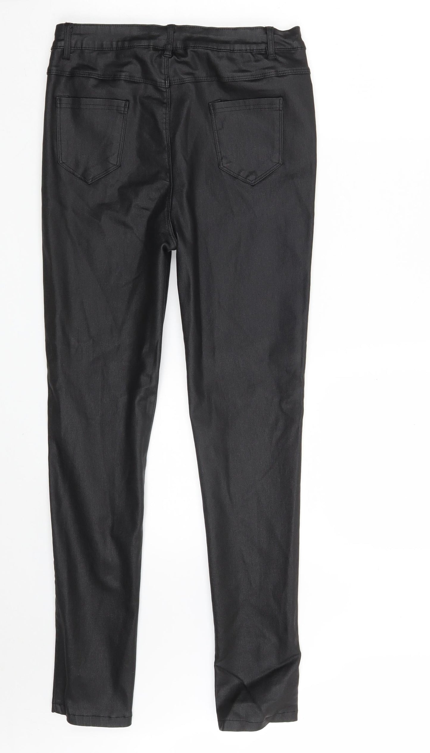 Apperloth Womens Black  Polyester Skinny Jeans Size M L28 in Slim Zip