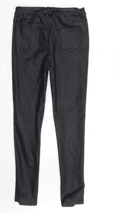Apperloth Womens Black  Polyester Skinny Jeans Size M L28 in Slim Zip