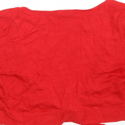 Womens UK Size M Wallis Red Cardigan Jumper